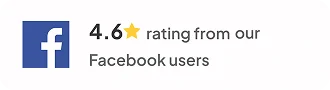 Facebook: 4.6 rating from our Facebook users
