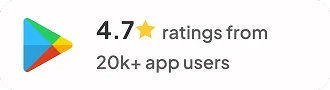 Play Store: 4.7 ratings from 20k+ app users