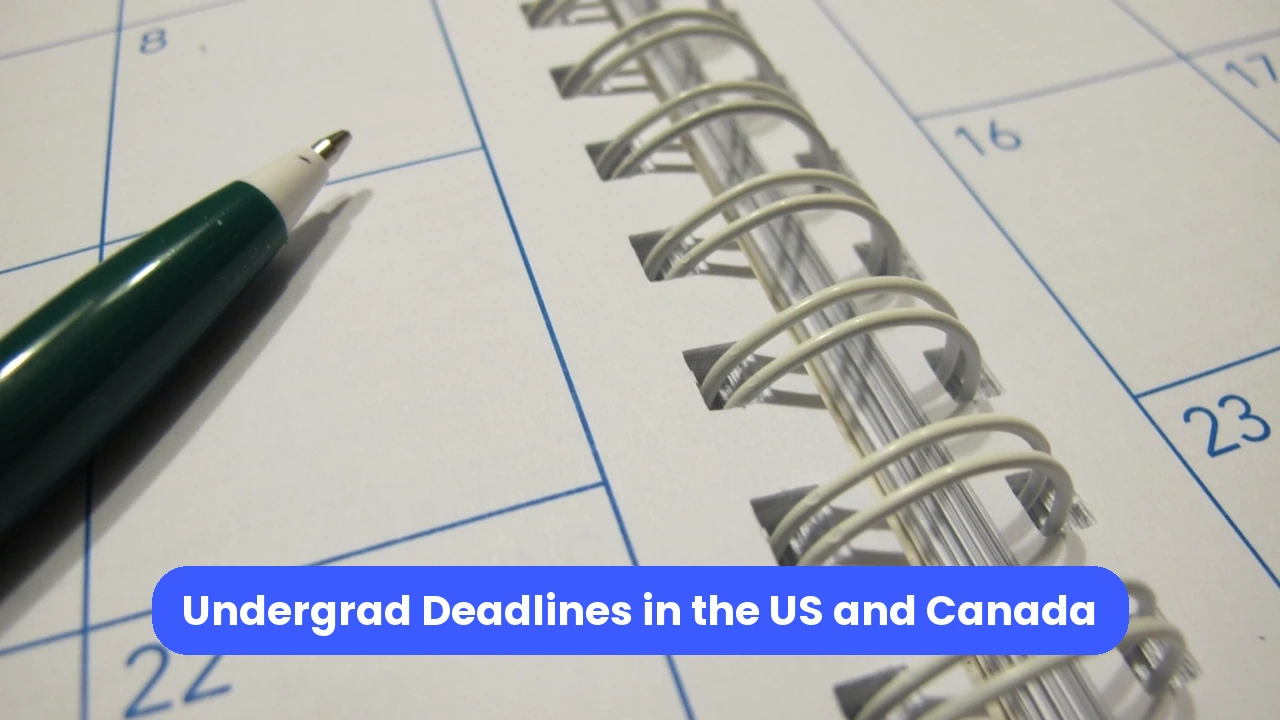 Photo of a desk calendar page with a pen and spiral notebook, with a blue title banner.