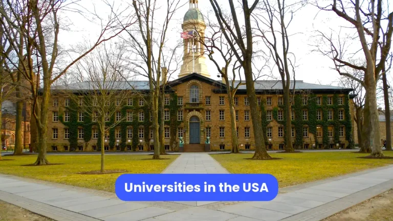 Photo of Nassau Hall at Princeton University, with a blue title banner.