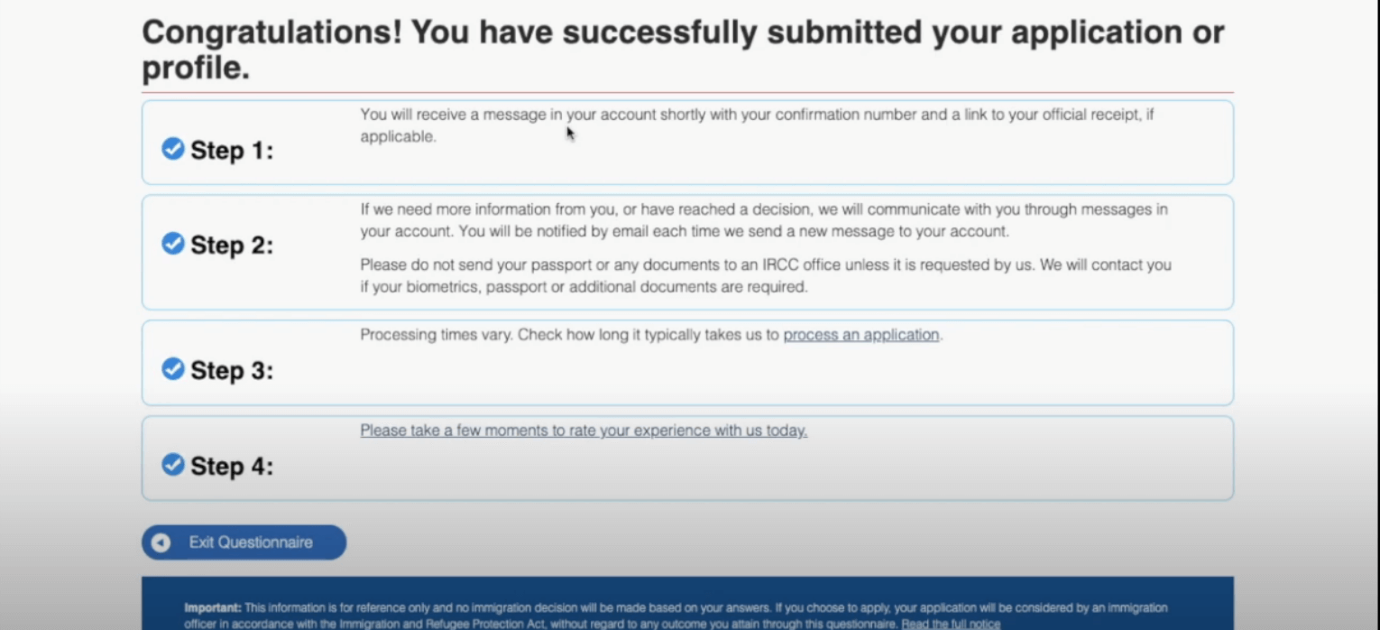 Express entry profile submission 1